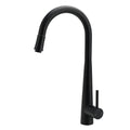 Matt Black Pull Out Long Hose Kitchen Sink Tap Round Basin Mixer Faucet Spout V1233-KRD515B