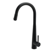 Matt Black Pull Out Long Hose Kitchen Sink Tap Round Basin Mixer Faucet Spout V1233-KRD515B