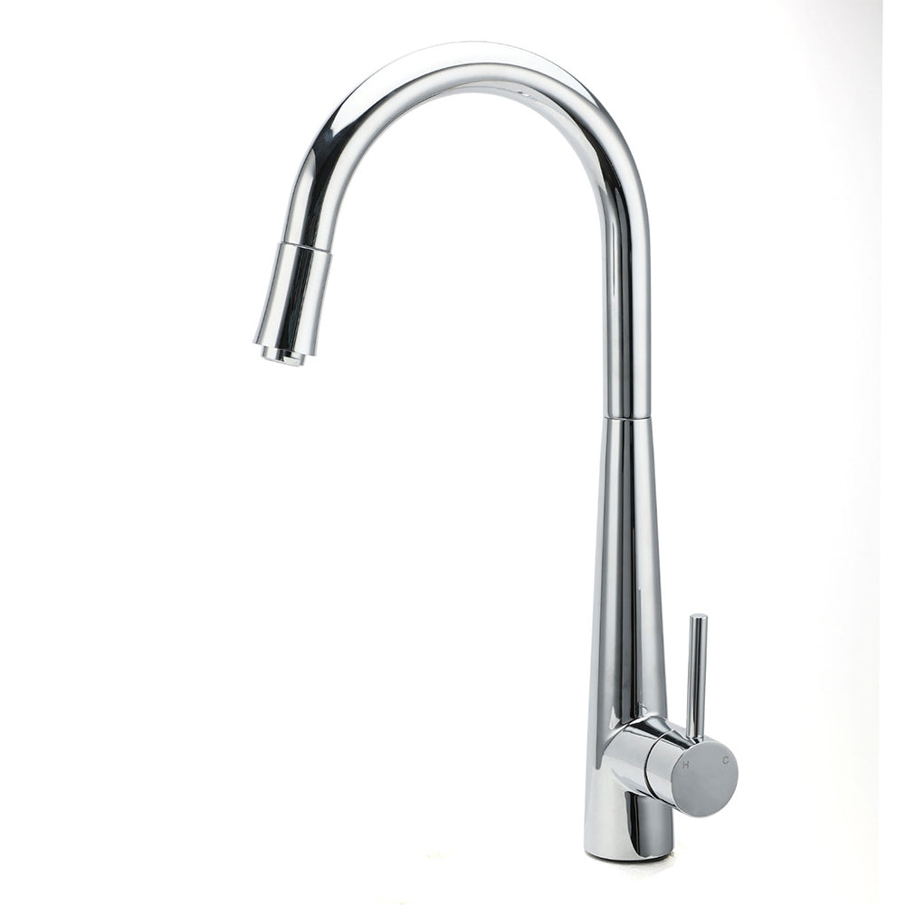 WELS Chrome Pull Out Kitchen Sink Tap Round Basin Mixer Faucet Flexible Spout V1233-KRD515CR