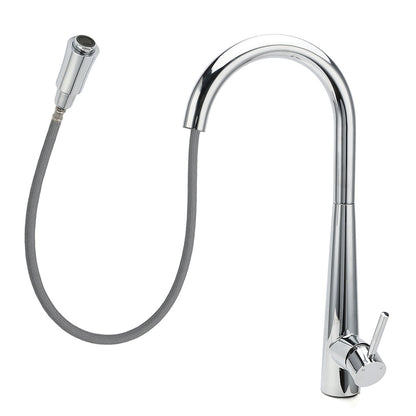 WELS Chrome Pull Out Kitchen Sink Tap Round Basin Mixer Faucet Flexible Spout V1233-KRD515CR