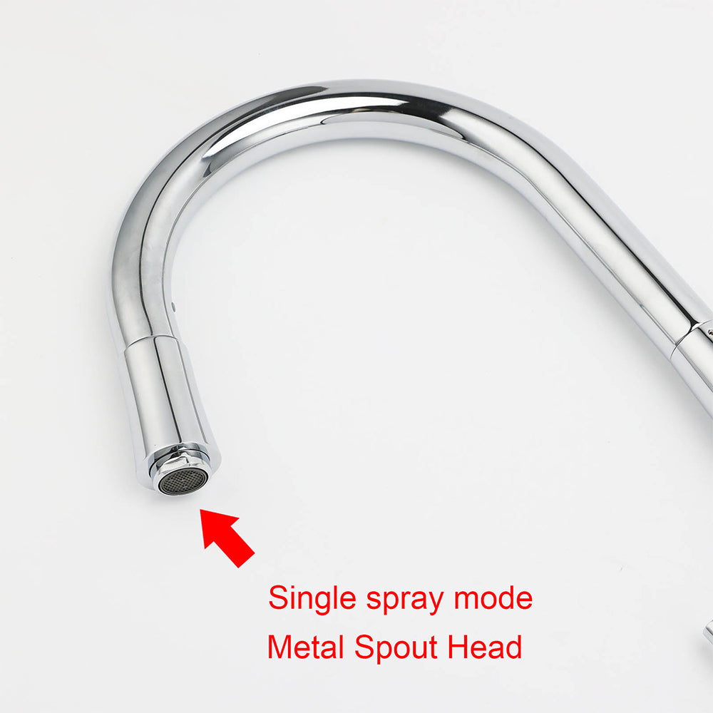WELS Chrome Pull Out Kitchen Sink Tap Round Basin Mixer Faucet Flexible Spout V1233-KRD515CR