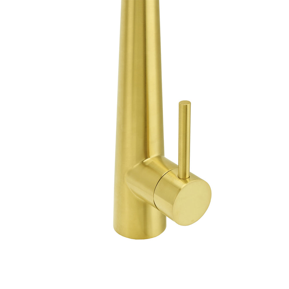 Round Brushed Gold Pull Out Kitchen Sink Tap Basin Mixer Faucet Flexible Spout V1233-KRD515G