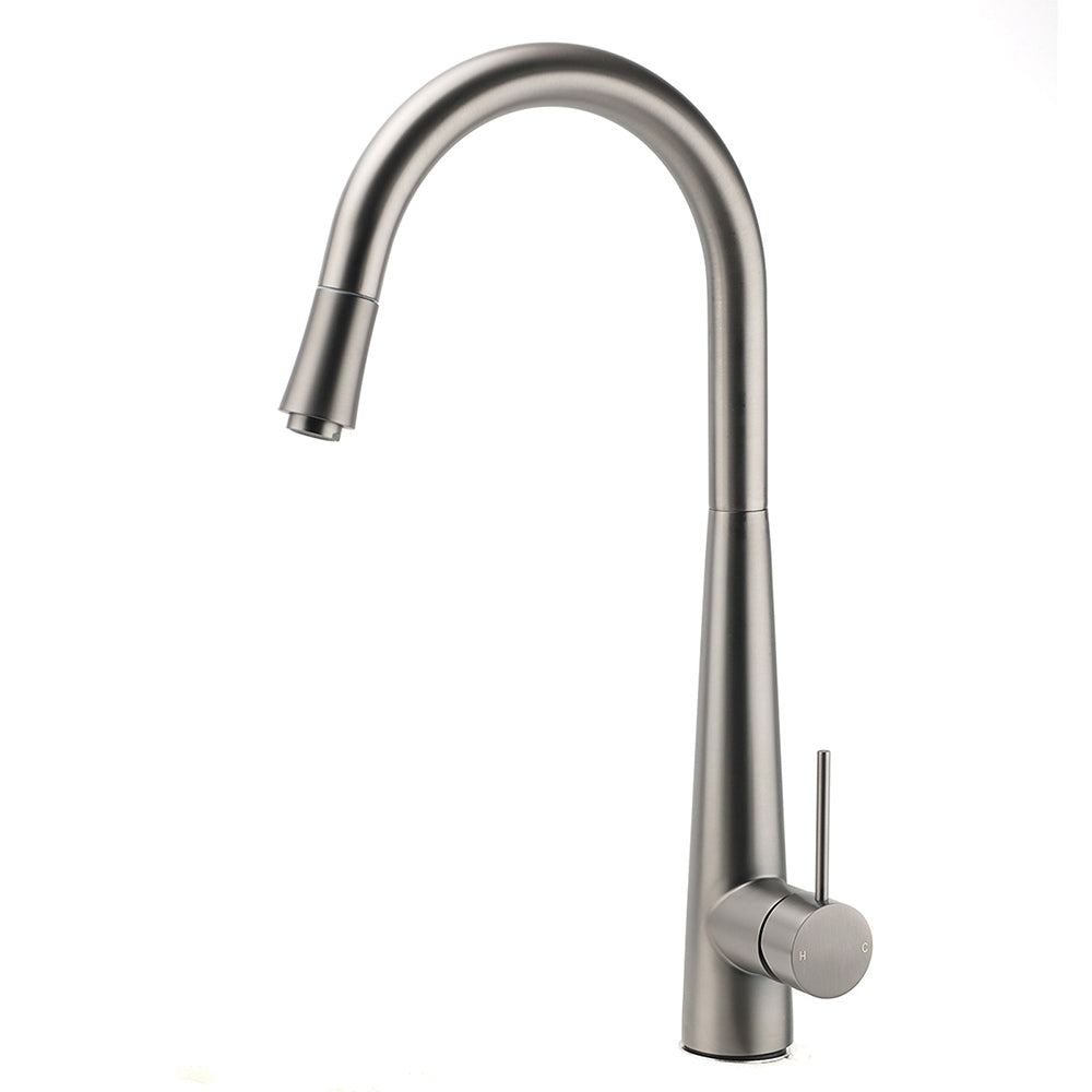 WELS Gun Metal Grey Pull Out Kitchen Sink Tap Basin Mixer Faucet Flexible Spout V1233-KRD515GM