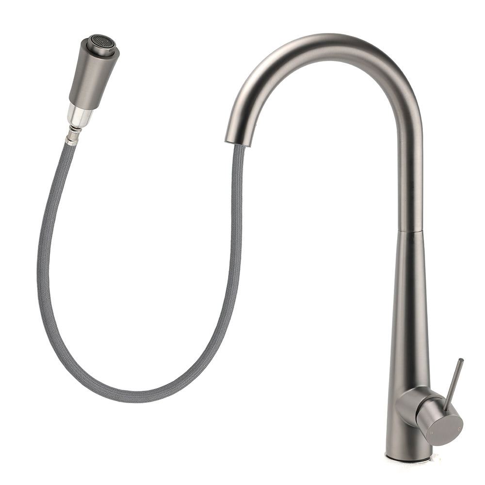 WELS Gun Metal Grey Pull Out Kitchen Sink Tap Basin Mixer Faucet Flexible Spout V1233-KRD515GM