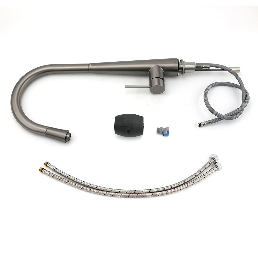 WELS Gun Metal Grey Pull Out Kitchen Sink Tap Basin Mixer Faucet Flexible Spout V1233-KRD515GM