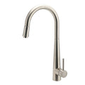 Brushed Nickel Silver Round Pull Out Kitchen Sink Tap Mixer Faucet Spout Outlet V1233-KRD515N