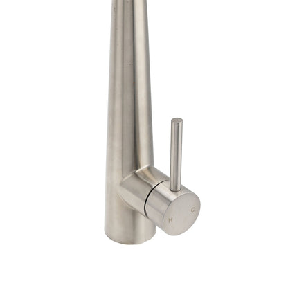 Brushed Nickel Silver Round Pull Out Kitchen Sink Tap Mixer Faucet Spout Outlet V1233-KRD515N