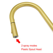 WELS Brushed Gold Pull Out Kitchen Sink Tap Basin Mixer Faucet 2 Modes Spout Set V1233-KRD519BG