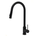 Matt Black Round Pull Out Down Kitchen Sink Tap Laundry Basin Mixer 2 Way Spout V1233-KRD519BL