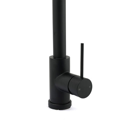 Matt Black Round Pull Out Down Kitchen Sink Tap Laundry Basin Mixer 2 Way Spout V1233-KRD519BL