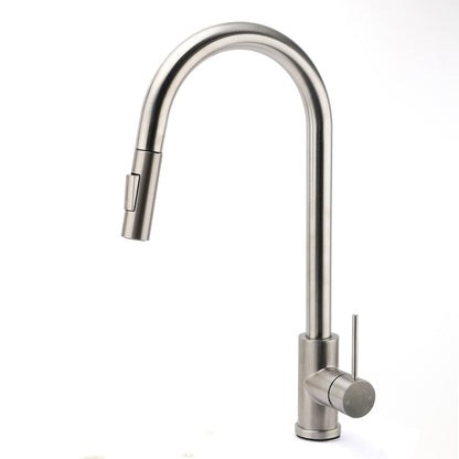 Brushed Nickel 2 Way Spray Kitchen Mixer Tap Pull Out Sink Laundry Swivel Faucet V1233-KRD519BS