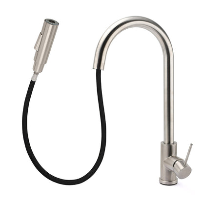 Brushed Nickel 2 Way Spray Kitchen Mixer Tap Pull Out Sink Laundry Swivel Faucet V1233-KRD519BS