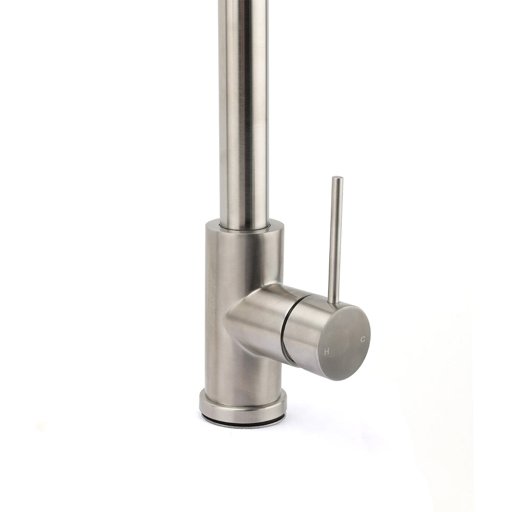 Brushed Nickel 2 Way Spray Kitchen Mixer Tap Pull Out Sink Laundry Swivel Faucet V1233-KRD519BS