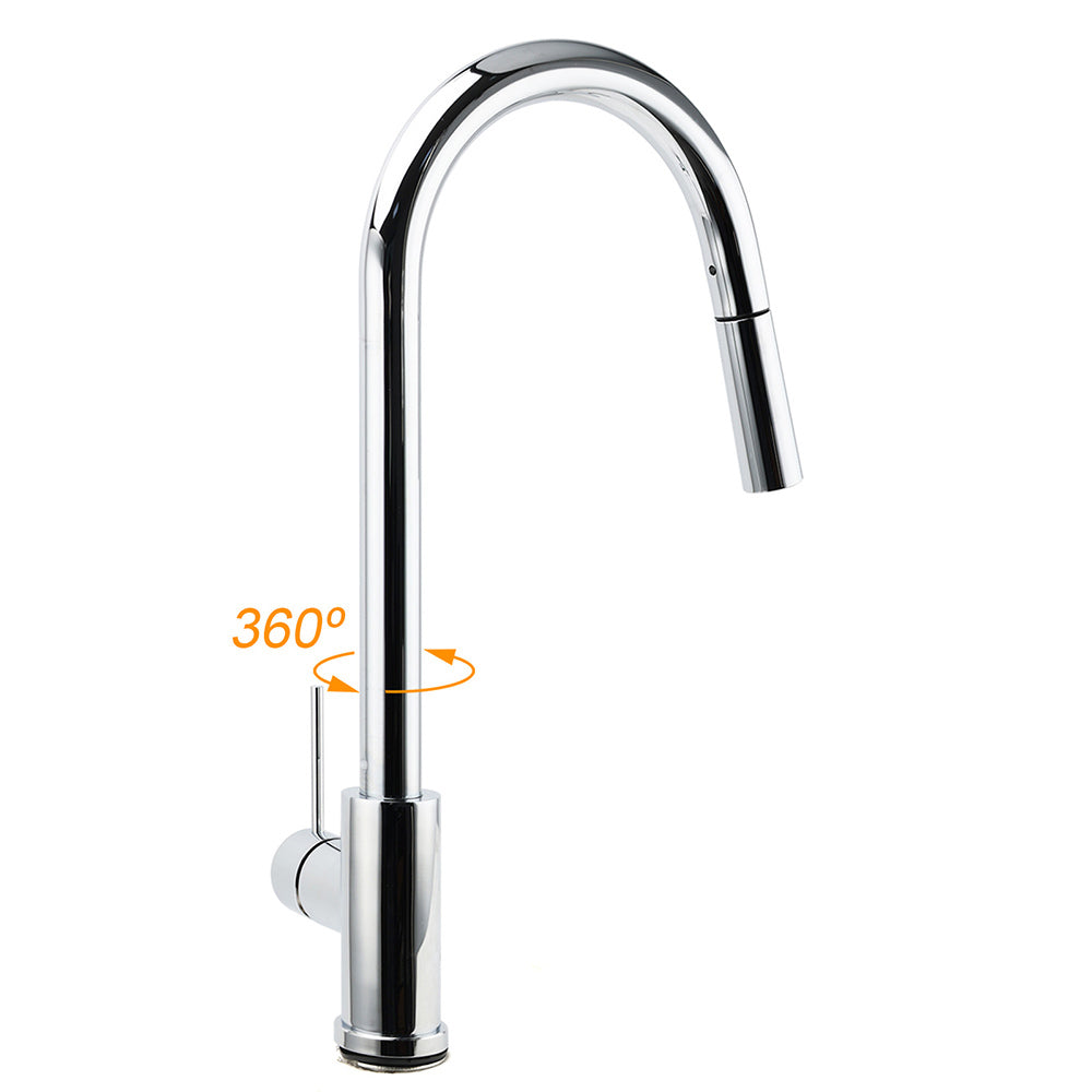 WELS Chrome 2 Modes Spray Pull Out Kitchen Swivel Faucet Sink Tap Laundry Mixer V1233-KRD519CR