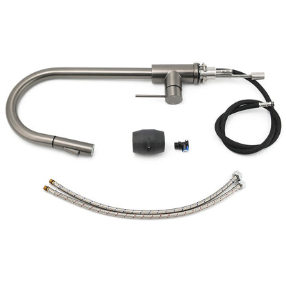 WELS Gun Metal Pull Out Kitchen Sink Tap Basin Mixer Faucet Flexible 2 Way Spout V1233-KRD519GM