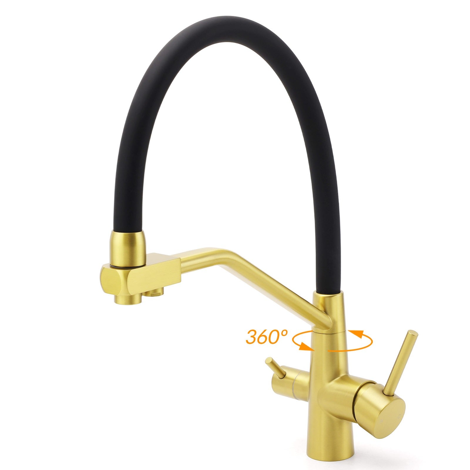WELS Brushed Gold 3-Way Pure Drink Water Kitchen Mixer Sink Tap Pull Out Spout V1233-KRD526BG