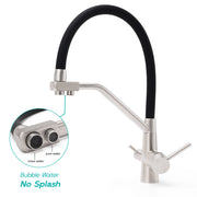 Brushed Nickel 3 Way Pull Down Kitchen Mixer Pure Drinking Water Sink Tap Spout V1233-KRD526BS