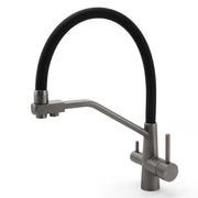 NEW Gun Metal Grey 3-Way Drink Pure Water Kitchen Mixer Pull Out Spout Sink Tap V1233-KRD526GM