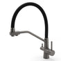 NEW Gun Metal Grey 3-Way Drink Pure Water Kitchen Mixer Pull Out Spout Sink Tap V1233-KRD526GM