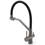 NEW Gun Metal Grey 3-Way Drink Pure Water Kitchen Mixer Pull Out Spout Sink Tap V1233-KRD526GM
