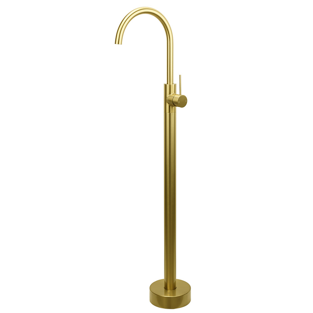 Brushed Gold Bath Tub Mixer Tap Free Standing Faucet Filler Spout Hot Cold Water V1233-KRD601BG