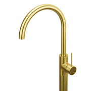 Brushed Gold Bath Tub Mixer Tap Free Standing Faucet Filler Spout Hot Cold Water V1233-KRD601BG