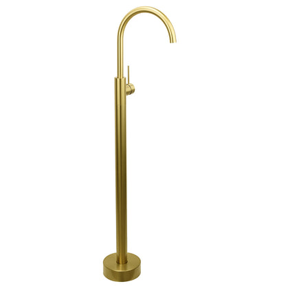 Brushed Gold Bath Tub Mixer Tap Free Standing Faucet Filler Spout Hot Cold Water V1233-KRD601BG
