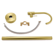 Brushed Gold Bath Tub Mixer Tap Free Standing Faucet Filler Spout Hot Cold Water V1233-KRD601BG