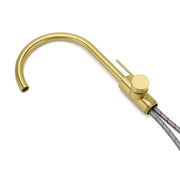 Brushed Gold Bath Tub Mixer Tap Free Standing Faucet Filler Spout Hot Cold Water V1233-KRD601BG