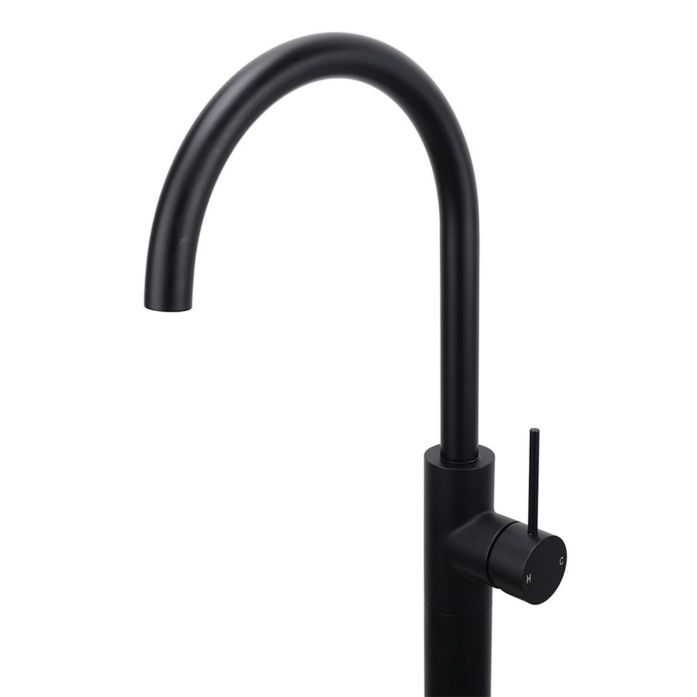 Matt Black Indoor Bathtub Filler Free Standing Mixer Faucet Tap Spout Watermark V1233-KRD601BL