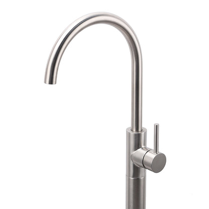 Brushed Nickel Stainless Steel Bathtub Tap Free Standing Faucet Filler Spout Set V1233-KRD601BS