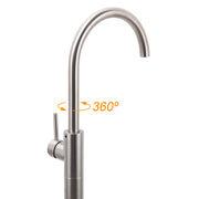 Brushed Nickel Stainless Steel Bathtub Tap Free Standing Faucet Filler Spout Set V1233-KRD601BS