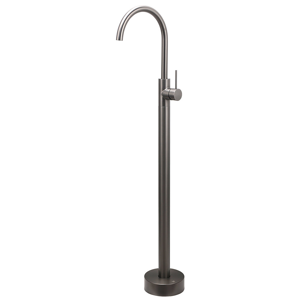 Gun Metal Bathroom Free Standing Hot Cold Water Mixer Tap Bath Tub Filler Spout V1233-KRD601GM