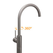 Gun Metal Bathroom Free Standing Hot Cold Water Mixer Tap Bath Tub Filler Spout V1233-KRD601GM