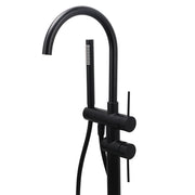 WELS Matt Black Bathtub Filler Free Standing Mixer Faucet Tap Spout HandHeld Set V1233-KRD602BL
