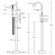 WELS Matt Black Bathtub Filler Free Standing Mixer Faucet Tap Spout HandHeld Set V1233-KRD602BL