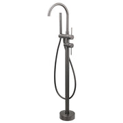 Gun Metal Bathtub Mixer Tap Free Standing Faucet Spout With Handheld Shower Set V1233-KRD602GM