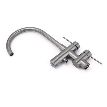 Gun Metal Bathtub Mixer Tap Free Standing Faucet Spout With Handheld Shower Set V1233-KRD602GM