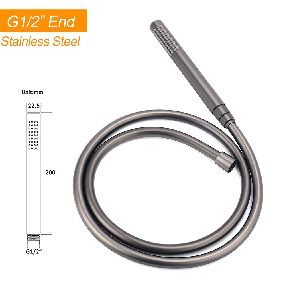 Gun Metal Bathtub Mixer Tap Free Standing Faucet Spout With Handheld Shower Set V1233-KRD602GM