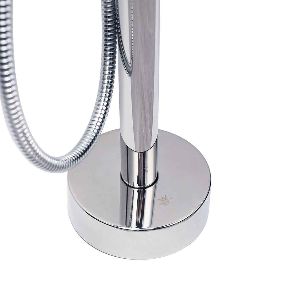 Polished Chrome Bathtub Filler Free Standing Mixer Faucet Tap Spout Handset WELS V1233-KRD602PS