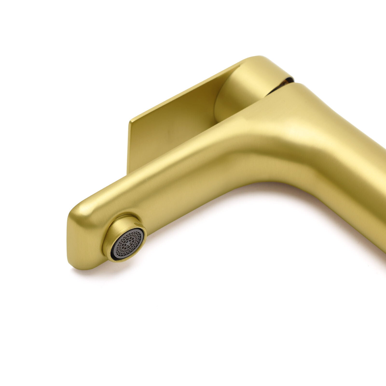 Brushed Gold Round Short Bathroom Vanity Laundry Chrome Basin Mixer Faucet Tap V1233-KRF101BG