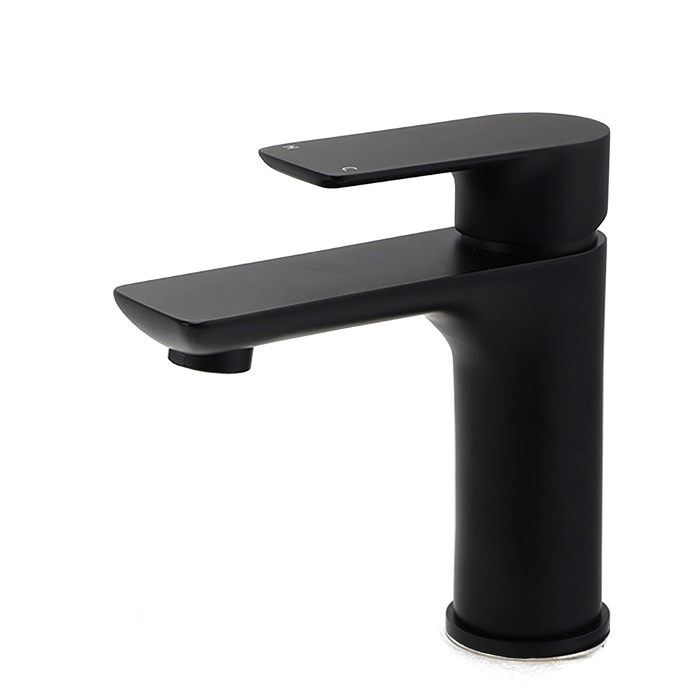 WELS Matt Black Basin Mixer Bathroom Vanity Laundry Sink Flick Faucet Tap Valve V1233-KRF101BL