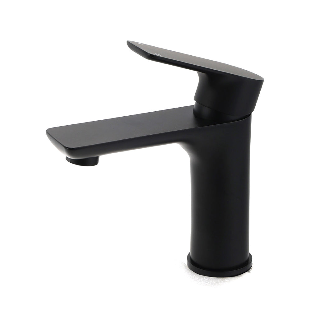 WELS Matt Black Basin Mixer Bathroom Vanity Laundry Sink Flick Faucet Tap Valve V1233-KRF101BL