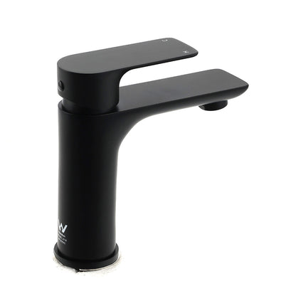 WELS Matt Black Basin Mixer Bathroom Vanity Laundry Sink Flick Faucet Tap Valve V1233-KRF101BL