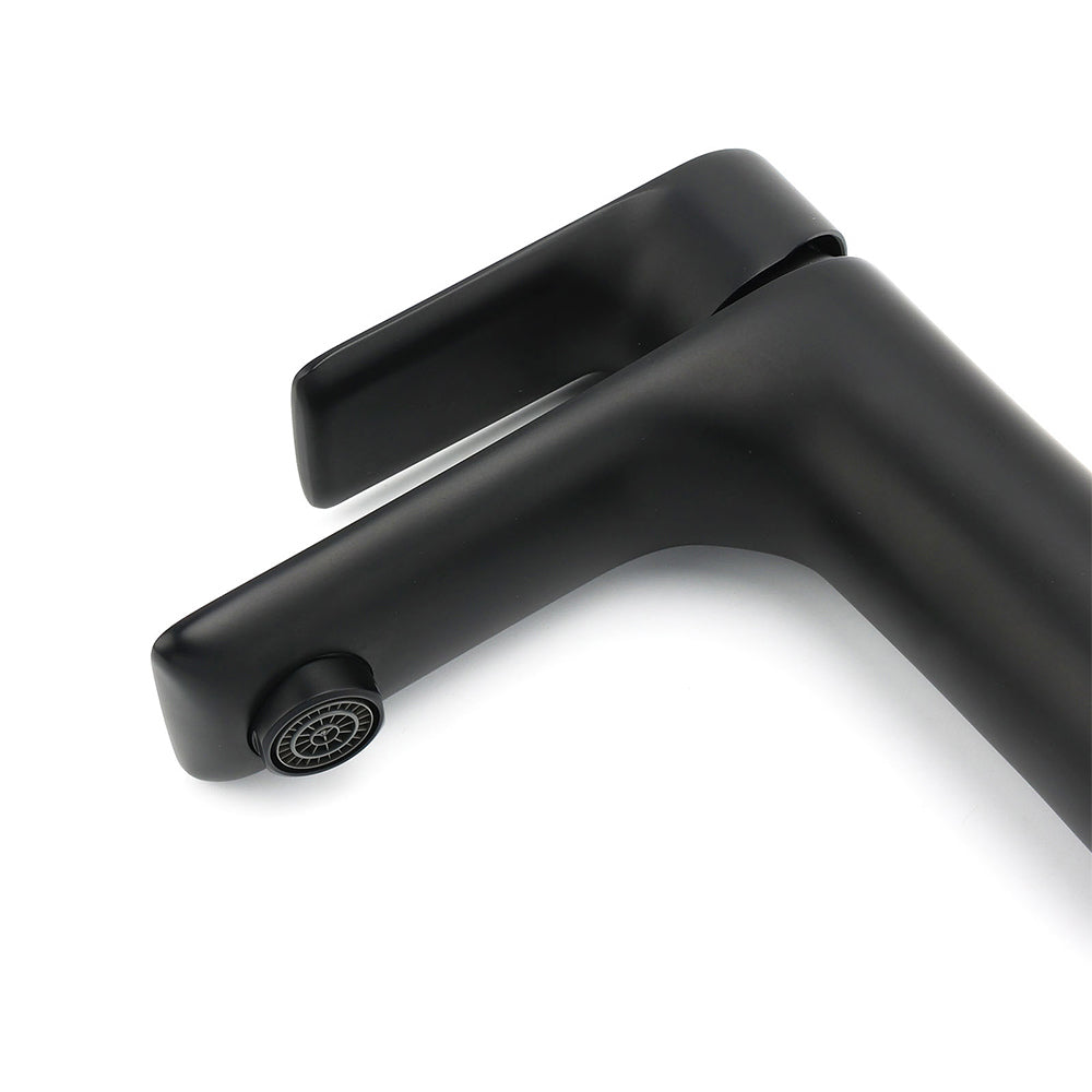 WELS Matt Black Basin Mixer Bathroom Vanity Laundry Sink Flick Faucet Tap Valve V1233-KRF101BL