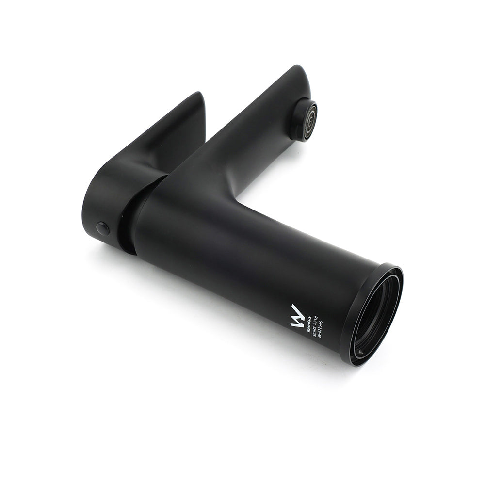 WELS Matt Black Basin Mixer Bathroom Vanity Laundry Sink Flick Faucet Tap Valve V1233-KRF101BL