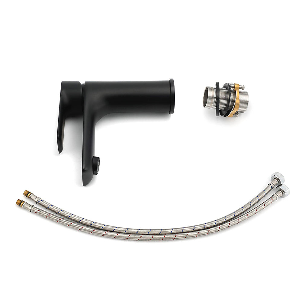 WELS Matt Black Basin Mixer Bathroom Vanity Laundry Sink Flick Faucet Tap Valve V1233-KRF101BL