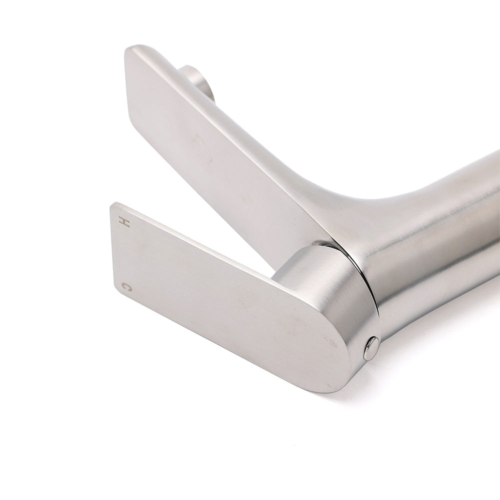 WELS Brushed Nickel Kitchen Laundry Round Basin Mixer Vanity Sink Faucet Tap Set V1233-KRF101BS