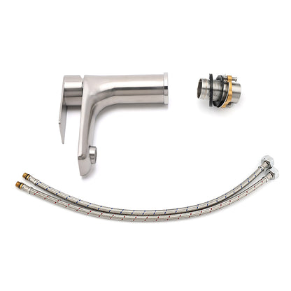 WELS Brushed Nickel Kitchen Laundry Round Basin Mixer Vanity Sink Faucet Tap Set V1233-KRF101BS