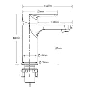 WELS Bathroom Vanity Kitchen Laundry Round Chrome Basin Mixer Sink Faucet Tap V1233-KRF101CR